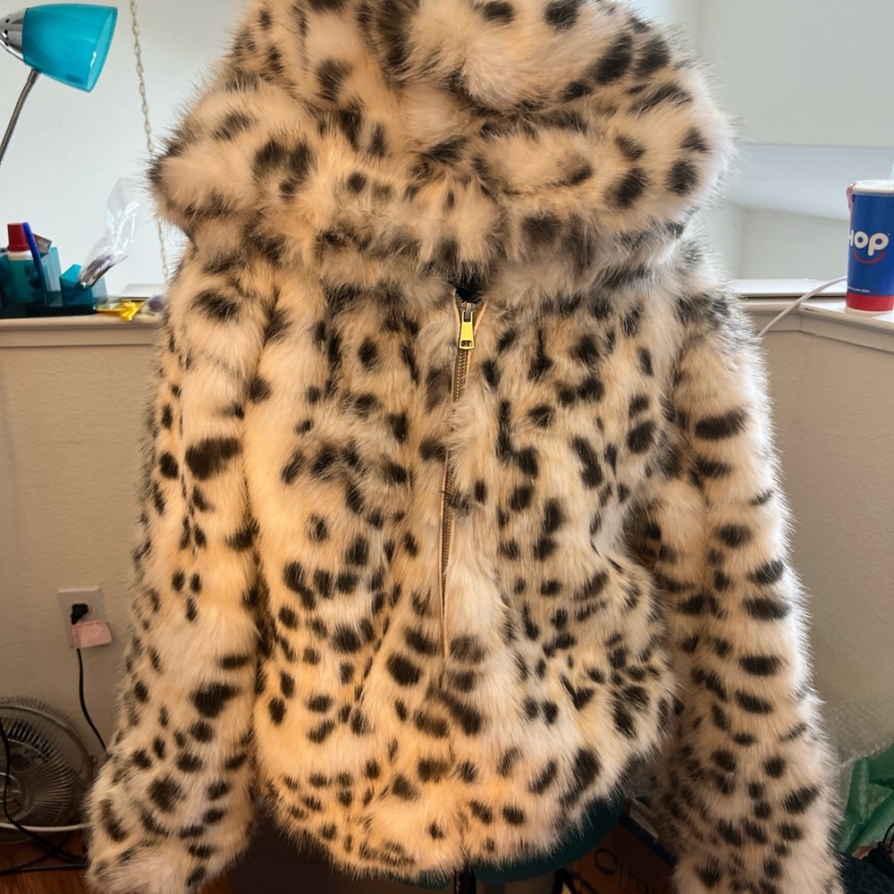 Urban Outfitters Faux Fur Leopard Print Jacket